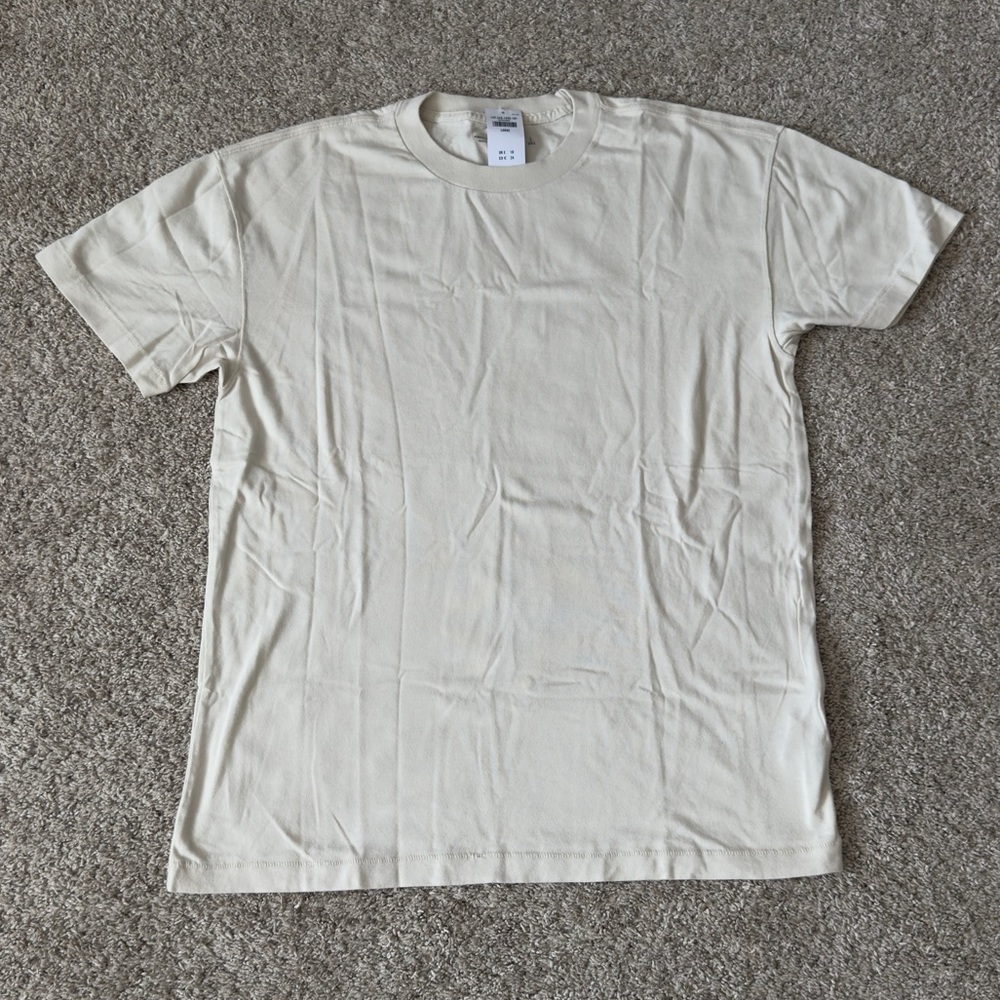 NWT Abercrombie&Fitch Men’s cream short sleeve t-shirt soft A&F essentials Large